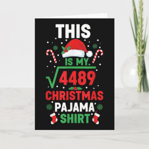 Cartão Camisa de pijama de Natal engraçada 67 Seis Sete Q