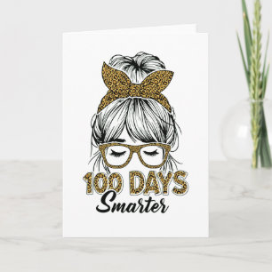 Cartão Camisa de Professora 100 Dias Mais Inteligente com