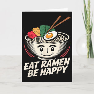 Cartão Camisa de Ramen Kawaii Estilo Divertido Gráfico de