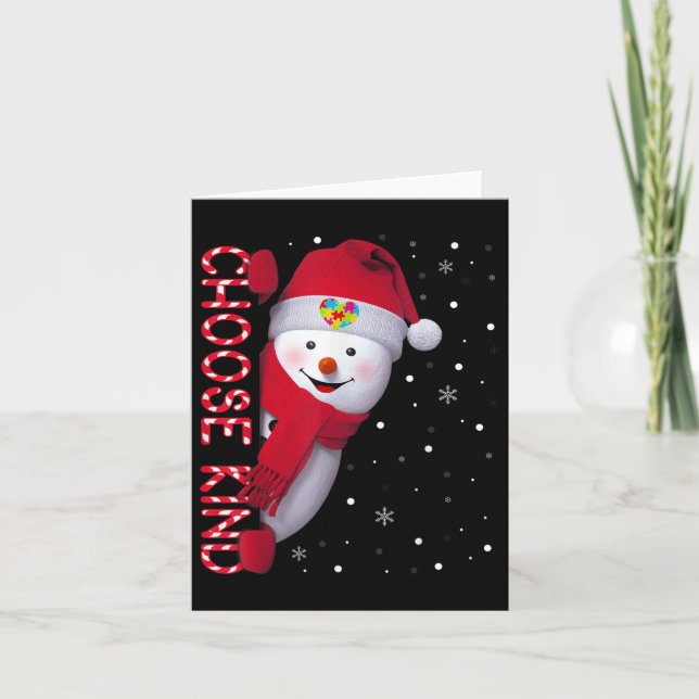 Cartão Camisa de Sensibilização do Autismo Natal Escolha  (Frente)