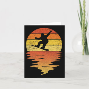 Cartão Camisa de Snowboard Retro Sunset 70s Vintage Snowb