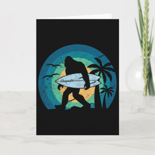 Cartão Camisa de Surf Bigfoot Divertida Sasquatch Yeti Su