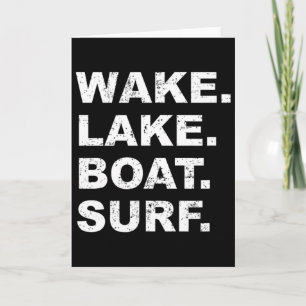 Cartão Camisa de Surf de Barco no Lago Wake Wakesurf Surf
