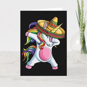 Cartão Camisa de Unicórnio Dabbing Cinco De Mayo Meninas