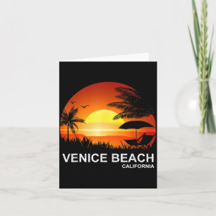 Cartão Camisa de verão da Praia de Veneza Palmeira Vintag