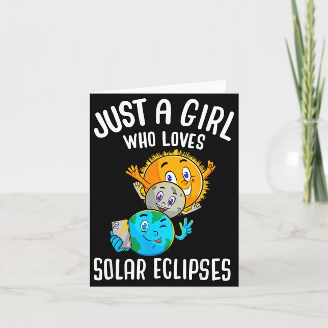 Cartão Camisa Divertida Ama Eclipses Solares Sol Lua (Frente)