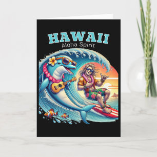Cartão Camisa Divertida de Surf - Espírito Aloha Havaí