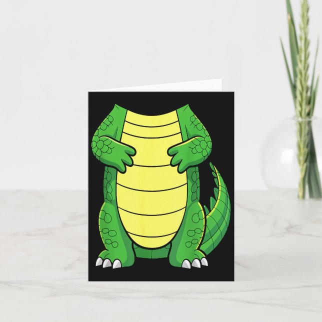 Cartão Camisa do Corpo de Crocodilo Adulto Crianças Homen (Frente)