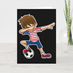 Cartão Camisa do Menino de Futebol Americano Dabbing EUA