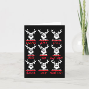 Cartão Camisa engraçada de caça ao veado Natal Papai Noel