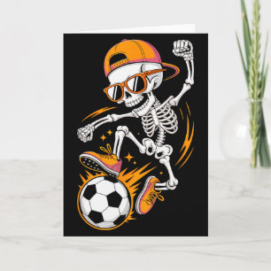 Cartão Camisa engraçada de futebol do esqueleto de Hallow