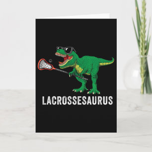 Cartão Camisa engraçada de Lacrosse do T Rex para meninos