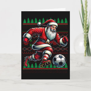 Cartão Camisa engraçada de Natal Bruh Futebol Papai Noel