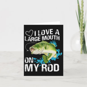 Cartão Camisa engraçada de pesca. Eu amo uma boca grande