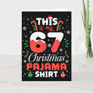 Cartão Camisa engraçada de pijama de Natal 67 Six Seven M