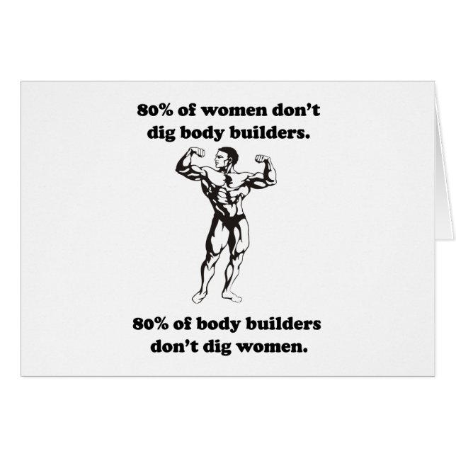 Cartão Camisa engraçada do Bodybuilder (Frente Horizontal)