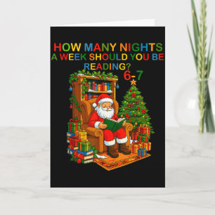 Cartão Camisa engraçada do Papai Noel lendo meme 67 Natal