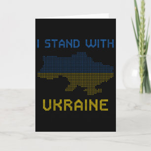 Cartão Camisa Eu Apoio a Ucrânia Mapa da Ucrânia Bandeira