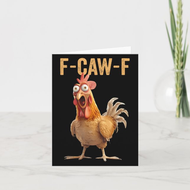 Cartão Camisa F-caw-f de Humor de Frango - Cota Inadequad (Frente)