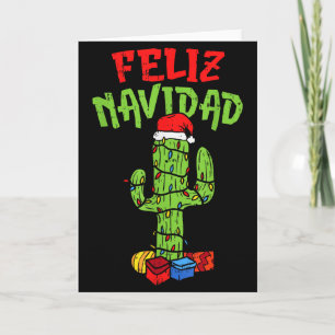 Cartão Camisa Feliz Navidad Cacto de Natal Mexicano Natal
