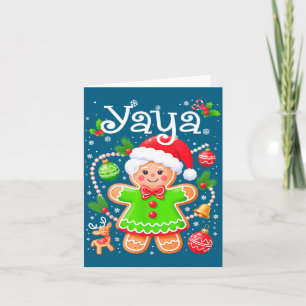 Cartão Camisa Fofa Yaya Família de Biscoito de Natal Comb