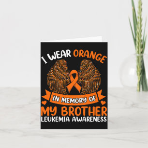 Cartão Camisa Leucemia Asas Uso Laranja Em Memória De