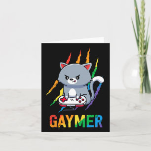 Cartão Camisa Orgulho Gato Lgbt Arco-íris Presente Amante