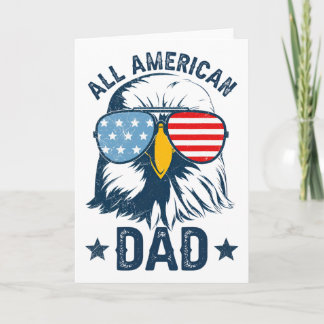 Cartão Camisa Retro All American Dad 4 De Julho Daddy Eag