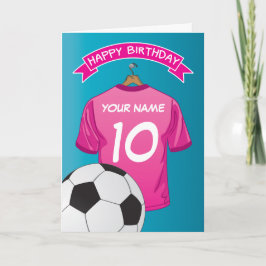 Cartão Camisa Rosa Futebol Futebol Meninas Esportes Anive