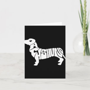 Cartão Camisa T Dachshund Tygraphy Texto Divertido Cachor