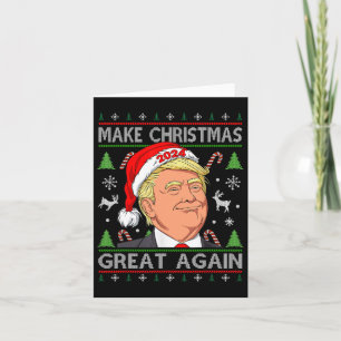 Cartão Camisa Trump 2024 Faça O Natal Grande Novamente Fe