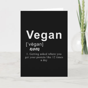 Cartão Camisa Vegan Engraçada - Definição Vegan