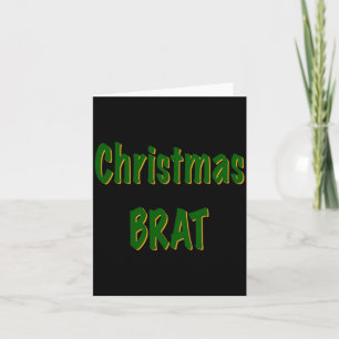Cartão Camisa Vermelha com Floresta de Natal Verde Dourad
