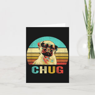 Cartão Camisa Vintage Chug Cachorro Pôr do Sol