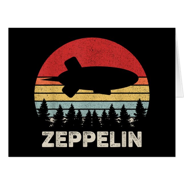 Cartão Camisa Vintage Retro Zeppelin Dirigible Aeróstato (Frente horizontal)