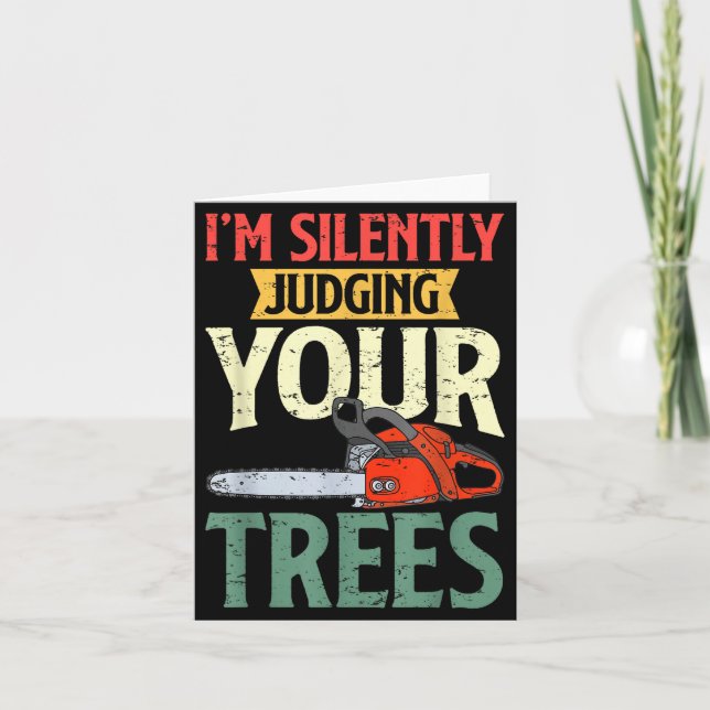 Cartão Camisas da Retro Logger Lumberjack Arborist Dad Ap (Frente)