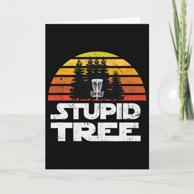 Cartão Camisas de Disc Golf para Homens Stupid Tree Frisb (Frente)