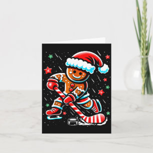 Cartão Camisas de Hockey no Gelo de Pão de Mel de Natal S