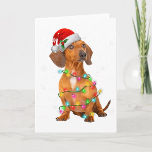 Cartão Camisas de Natal de Árvore de Cachorro Dachshund P
