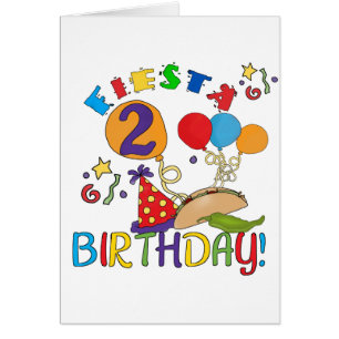 Cartão Camisas de segundo aniversário Fiesta e presentes