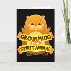 Cartão Camisas do Dia da Marmota É Meu Animal Espiritual