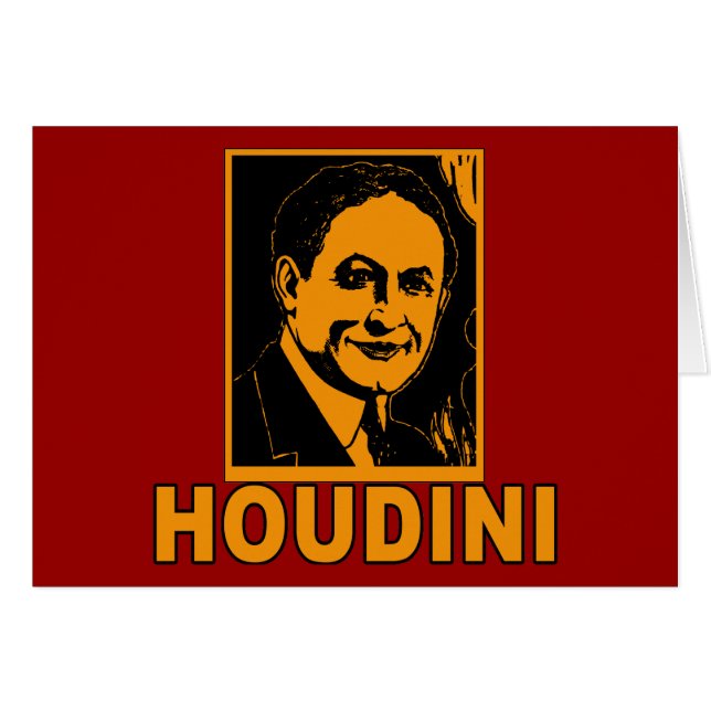 Cartão Camisas do poster T de Harry Houdini, canecas, (Frente Horizontal)