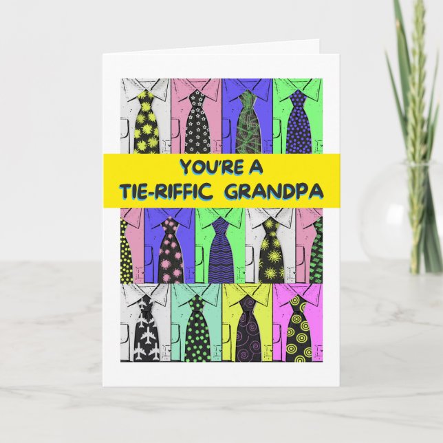 Cartão Camisas e Gravatas de Dia de os pais Vovô (Frente)