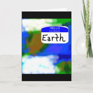 Cartão Camiseta Ambiental Olá Meu Nome É Terra