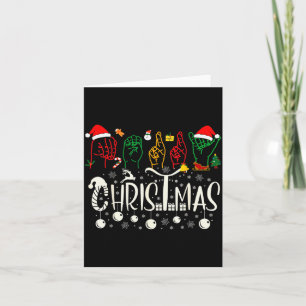 Cartão Camiseta Asl Natal Alegre Divertido Língua de Sina