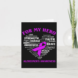Cartão Camiseta Awareness For My Hero Ribbon Heart 