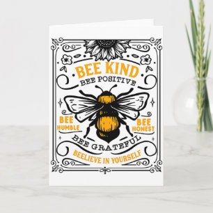 Cartão Camiseta Bee Kind Bee Positive
