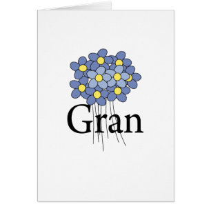 Cartão Camiseta Bonito de Gran de Flor Azul