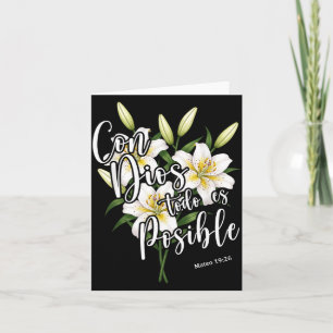 Cartão Camiseta Com Deus Tudo é Possível Cristã Espanhol