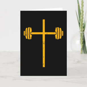 Cartão Camiseta Cross-barra de haltere engraçada treino c